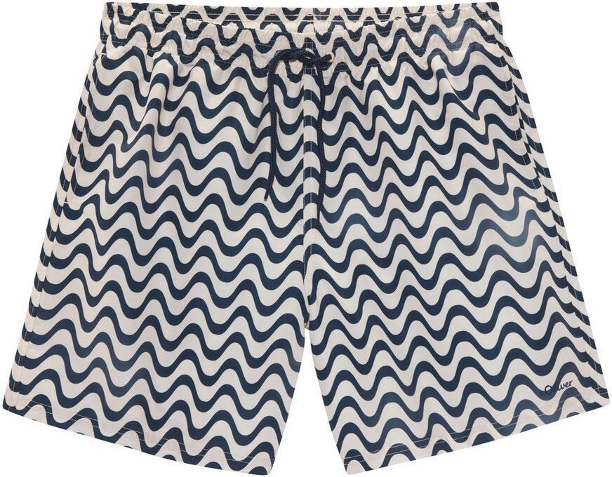 S.Oliver RED LABEL Beachwear Zwemshort Jeason in golfontwerp