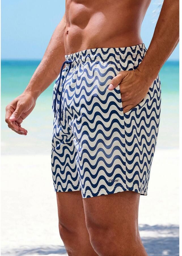 S.Oliver RED LABEL Beachwear Zwemshort Jeason in golfontwerp - Foto 2