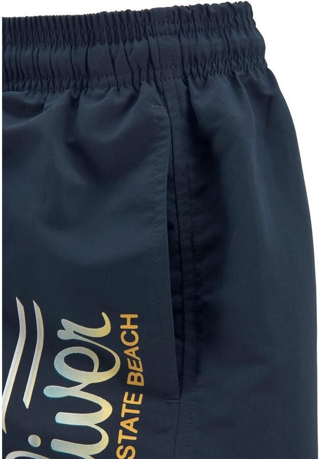 S.Oliver RED LABEL Beachwear Zwemshort met logoprint en contrastkleurige details - Foto 3