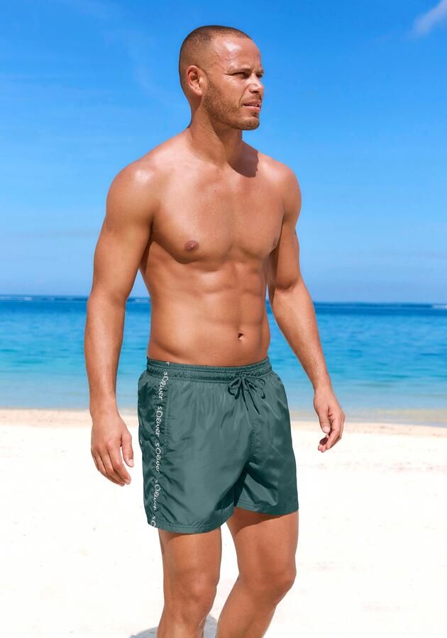 S.Oliver RED LABEL Beachwear Zwemshort met merkopschriften - Foto 4