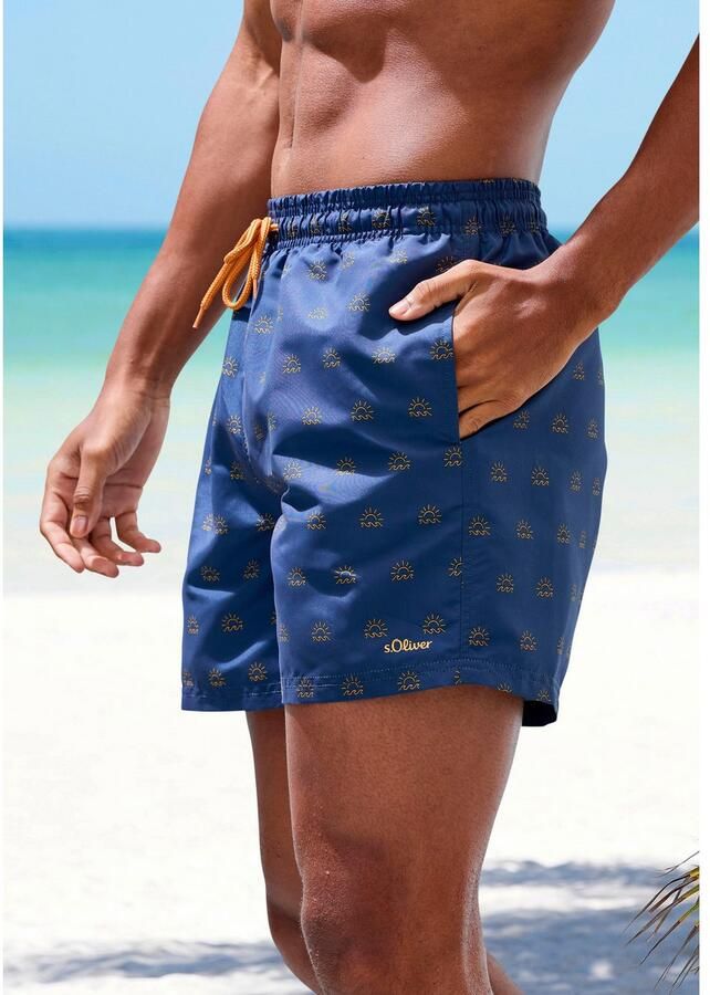 S.Oliver RED LABEL Beachwear Zwemshort met modieuze all-over print - Foto 3