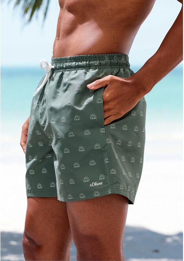 S.Oliver RED LABEL Beachwear Zwemshort met modieuze all-over print - Foto 3