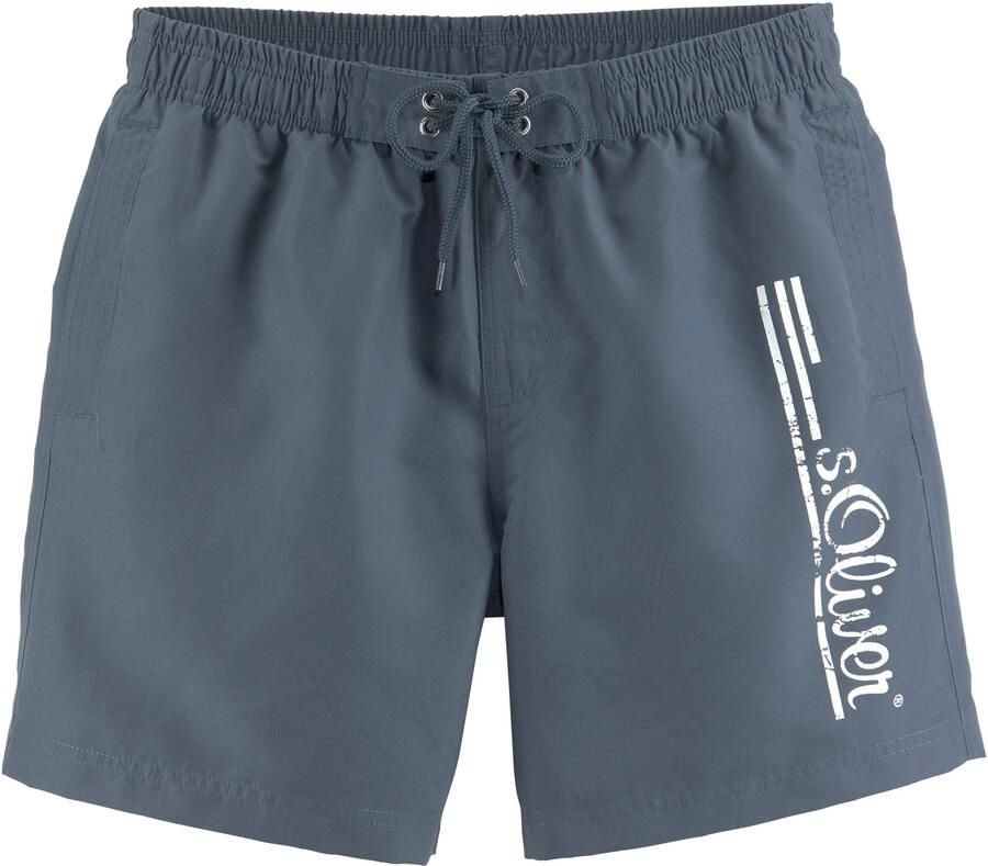 S.Oliver RED LABEL Beachwear Zwemshort Philip met logoprint in used look - Foto 3