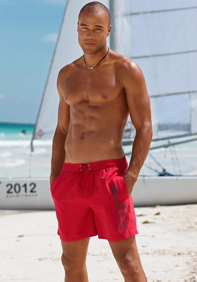 S.Oliver RED LABEL Beachwear Zwemshort Philip met logoprint in used look - Foto 4