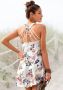 S.Oliver RED LABEL Beachwear Strandjurk met speciaal design schouderbandjes mini jurk met bloemenprint zomerjurk - Thumbnail 1