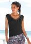 S.Oliver RED LABEL Beachwear T-shirt met sierbandjes bij de hals shirt met korte mouwen zomers - Thumbnail 1