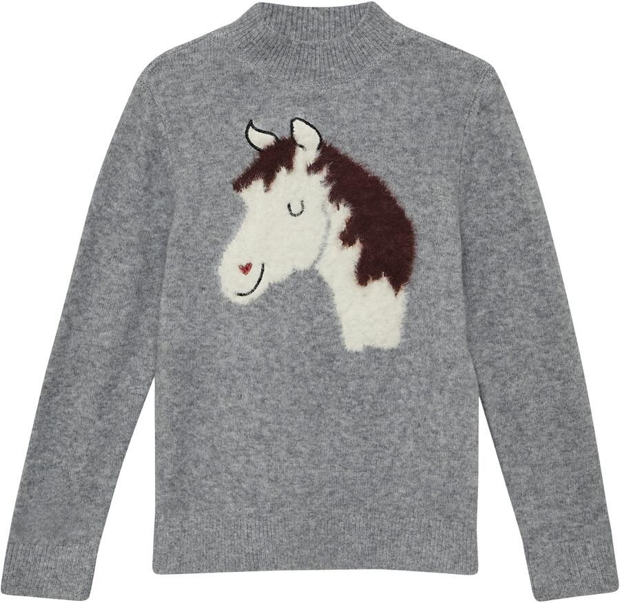 S.Oliver RED LABEL Junior Gebreide trui met pluizig paardenmotief - Foto 2