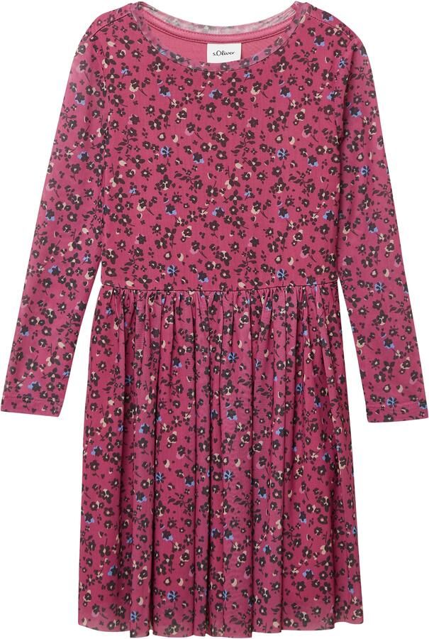 S.Oliver RED LABEL Junior Meshjurk met bloemenpatroon lange mouw voor meisjes