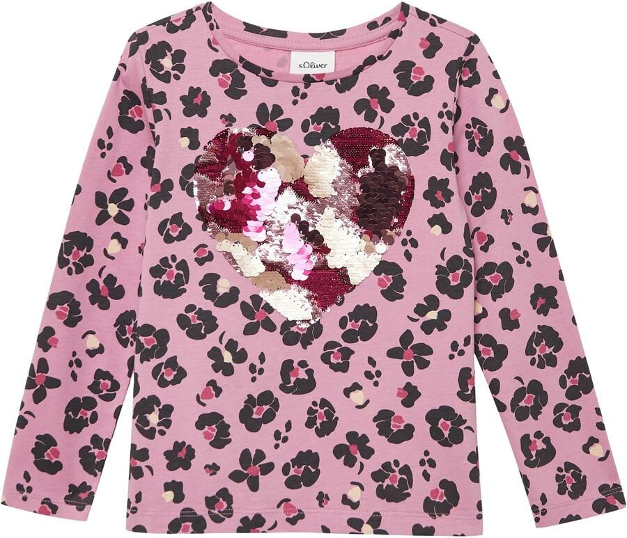 S.Oliver RED LABEL Junior Shirt met lange mouwen met all-over-print en omkeerbare pailletten voor meisjes - Foto 2