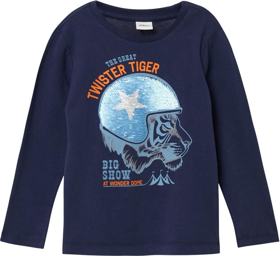 S.Oliver RED LABEL Junior Shirt met lange mouwen met print en omkeerbare pailletten voor kids - Foto 3