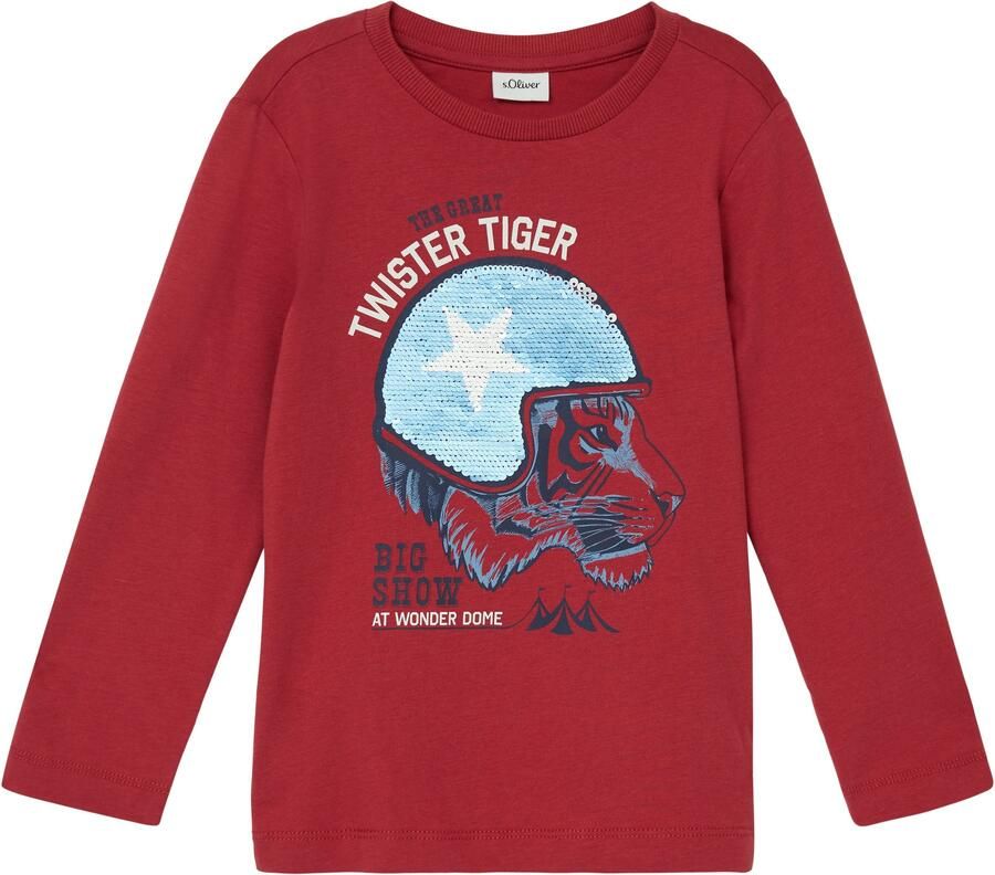S.Oliver RED LABEL Junior Shirt met lange mouwen met print en omkeerbare pailletten voor kids - Foto 2