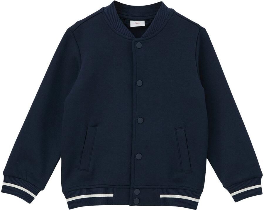 S.Oliver baseball jacket donkerblauw wit Jas Jongens Katoen Opstaande kraag 104 110 - Foto 3