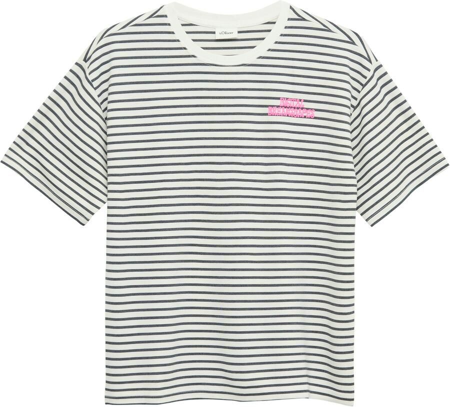 S.Oliver RED LABEL Boxy fit T-shirt in interlockjersey met printdetail - Foto 2