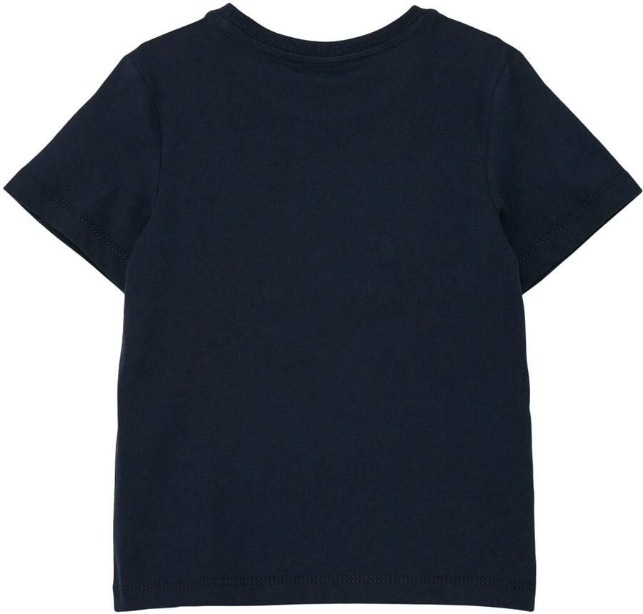 S.Oliver T-shirt met printopdruk donkerblauw Jongens Katoen Ronde hals 104 110