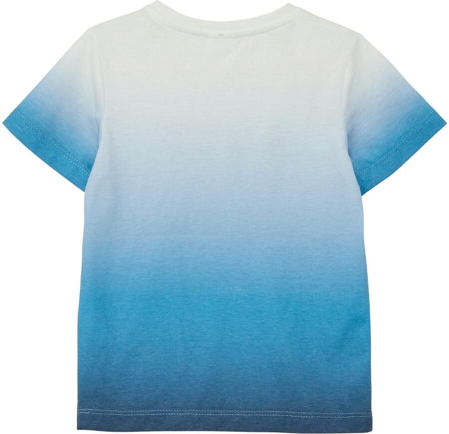S.Oliver T-shirt met tekst blauw wit Jongens Polyester Ronde hals Tekst 104 110