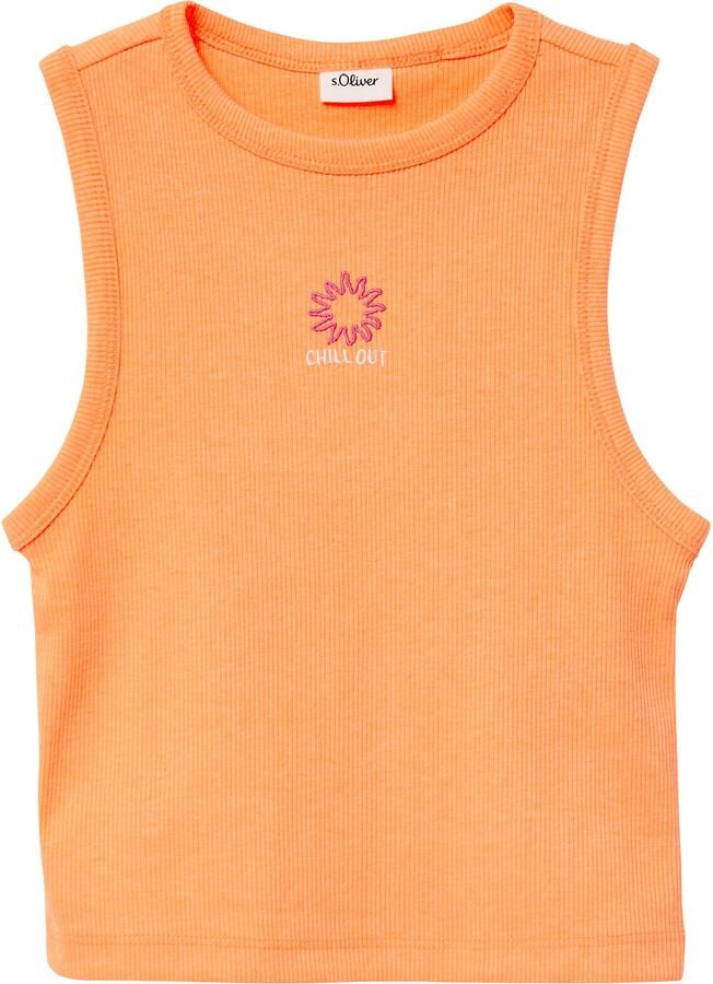 S.Oliver RED LABEL Junior Tanktop met borduursel op borsthoogte