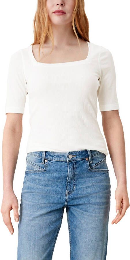 s.Oliver Shirt met korte mouwen in ribbrei-look