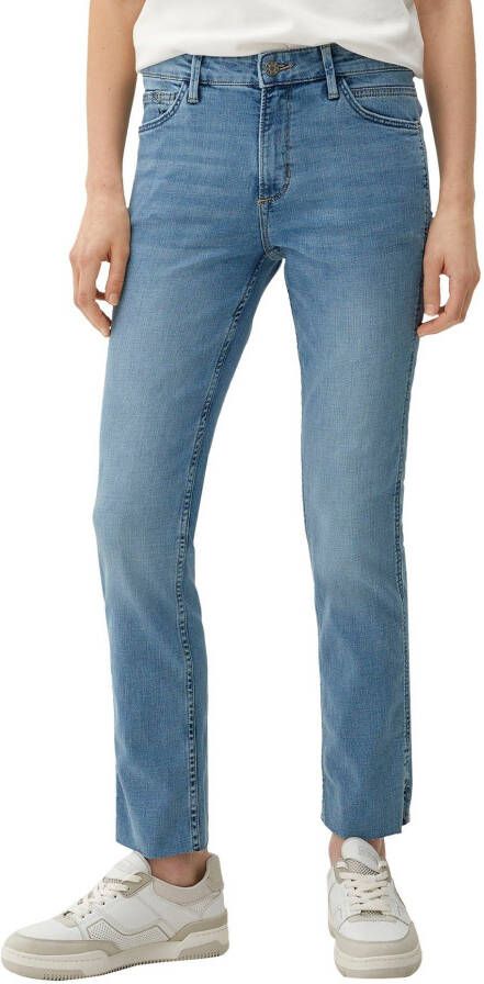 s.Oliver Slim fit jeans met gerafelde voetzoom