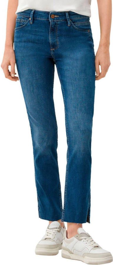 S.Oliver Slim fit jeans met gerafelde voetzoom