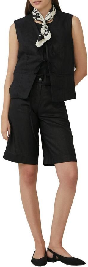 S.Oliver RED LABEL Regular fit linnen bermuda met strikceintuur - Foto 2