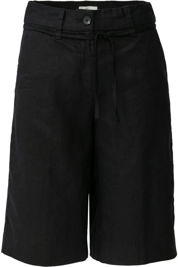 S.Oliver RED LABEL Regular fit linnen bermuda met strikceintuur