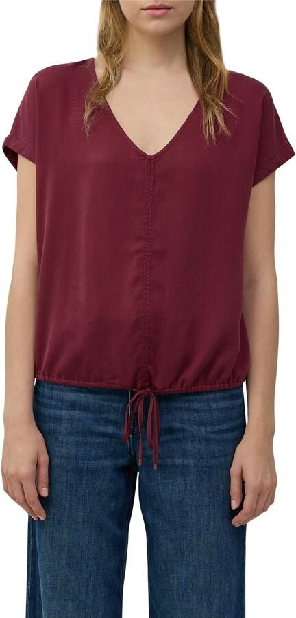 S.Oliver Blouse met korte mouwen met een rijgkoord bij de zoom - Foto 4