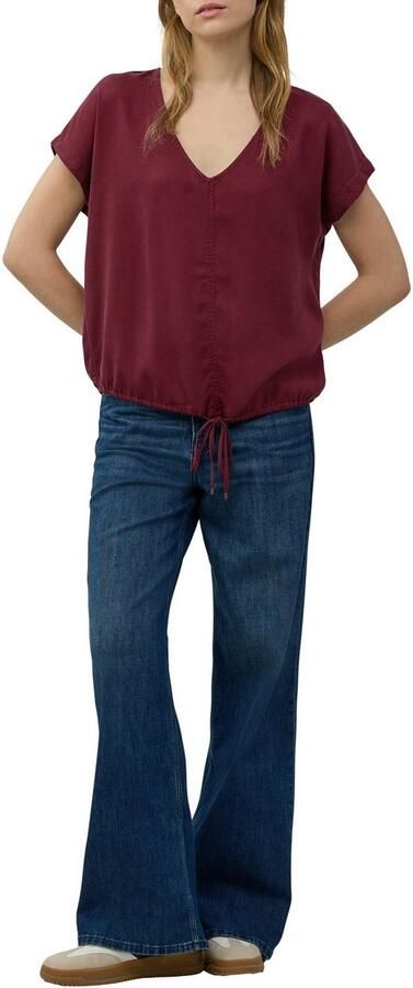 S.Oliver Blouse met korte mouwen met een rijgkoord bij de zoom - Foto 2