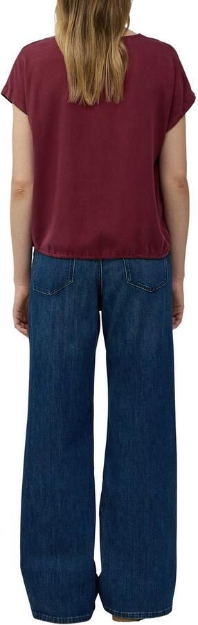 S.Oliver Blouse met korte mouwen met een rijgkoord bij de zoom - Foto 3