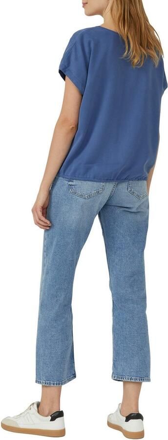 S.Oliver Blouse met korte mouwen met een rijgkoord bij de zoom - Foto 2