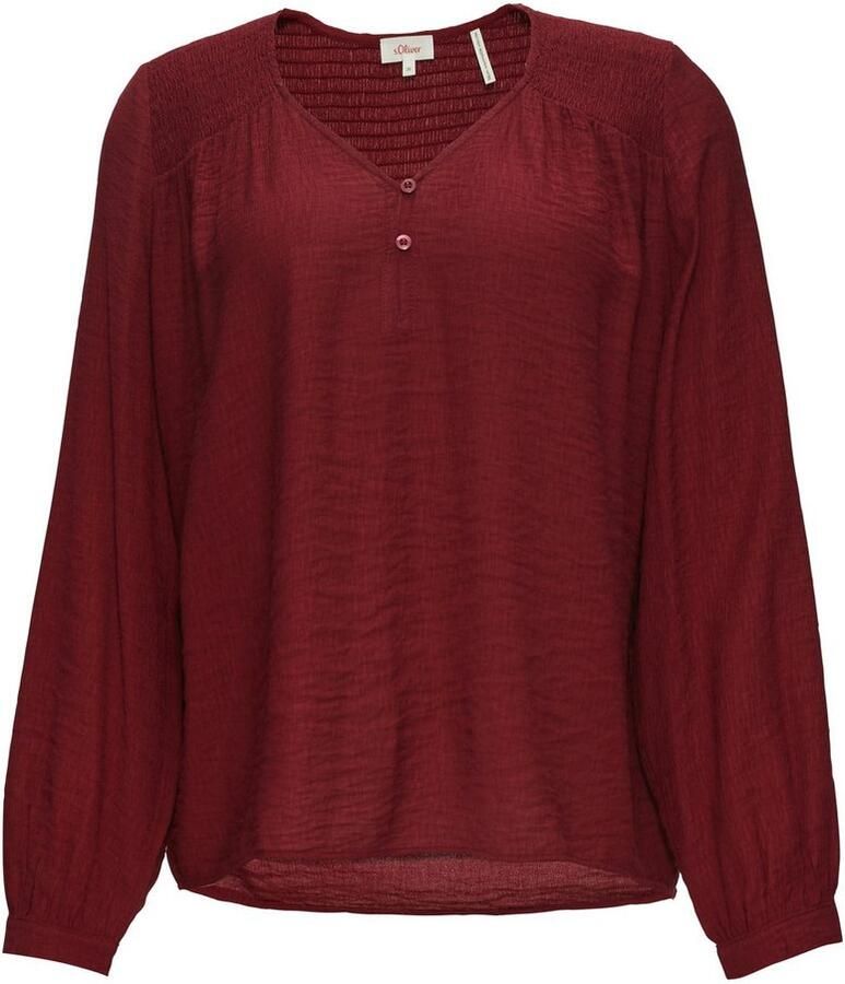 S.Oliver RED LABEL Relaxed fit blouse van viscosemix met smokdetails