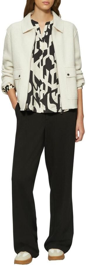 S.Oliver RED LABEL Relaxed fit blouse met lange mouwen in viscosemix met een tuniekhals - Foto 5