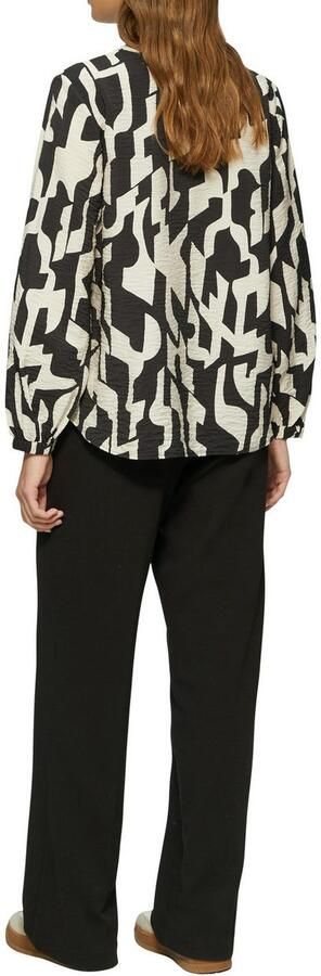 S.Oliver RED LABEL Relaxed fit blouse met lange mouwen in viscosemix met een tuniekhals - Foto 4