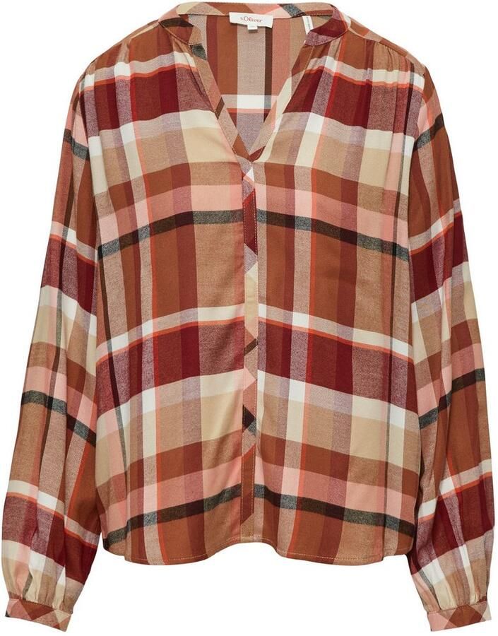 S.Oliver Blouse met lange mouwen met ruitpatroon