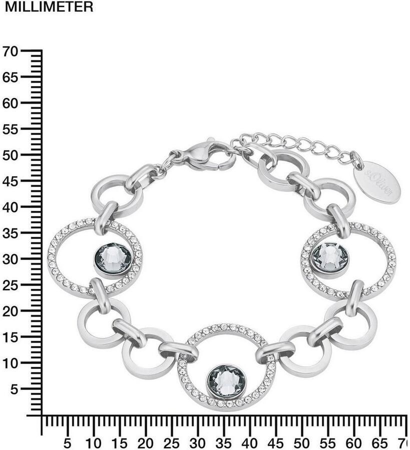 S.Oliver Edelstalen armband 2024268 met kristal - Foto 2