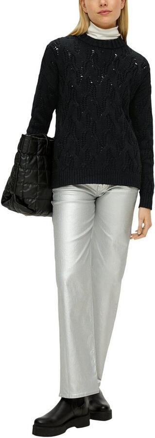 S.Oliver Gebreide trui met kabelpatroon - Foto 4