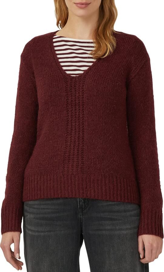 S.Oliver Gebreide trui met v-hals - Foto 4