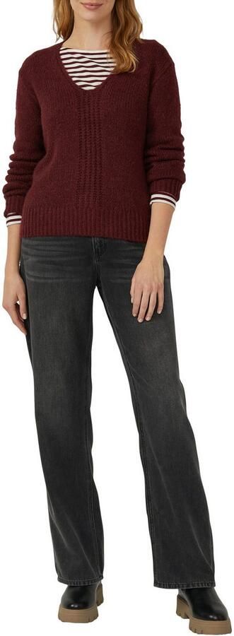 S.Oliver Gebreide trui met v-hals - Foto 2