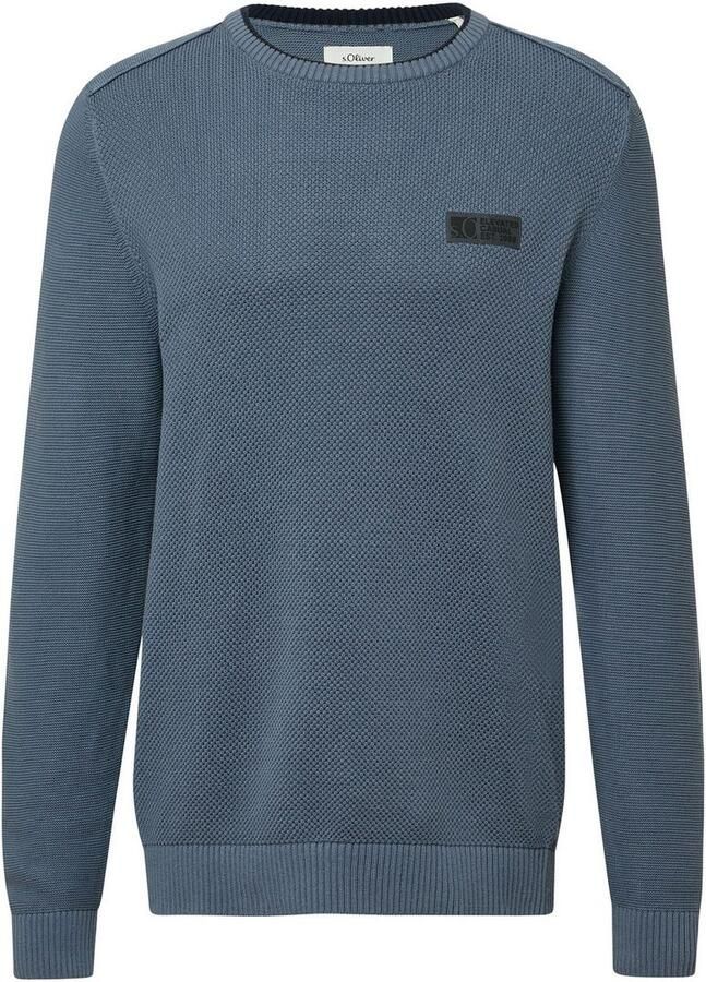 S.Oliver Gebreide trui van gestructureerde kwaliteit met logo-badge regular fit