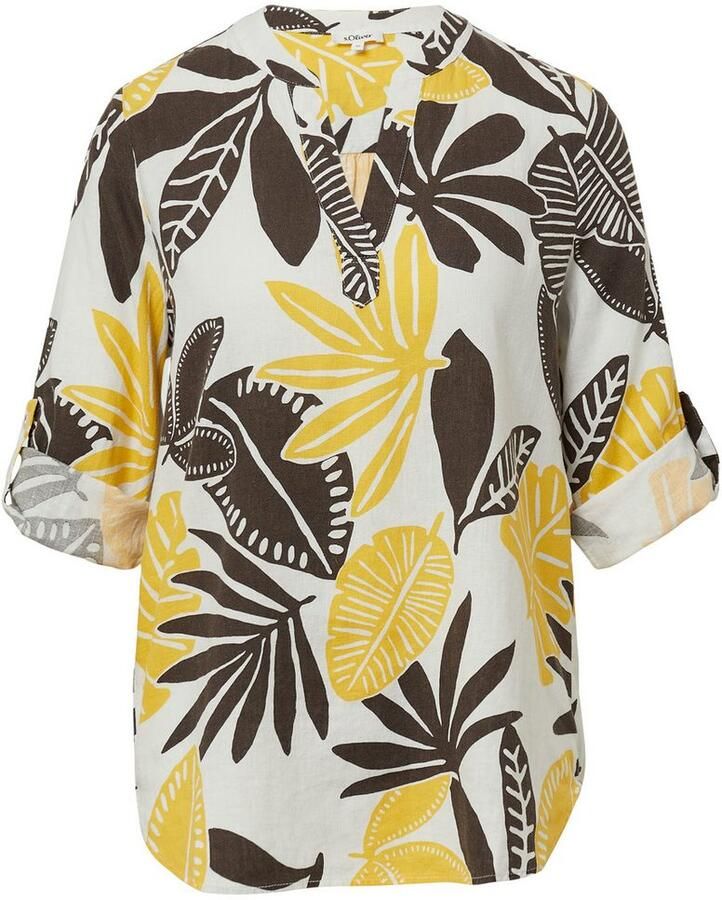 S.Oliver Gedessineerde blouse met een bloemmotief