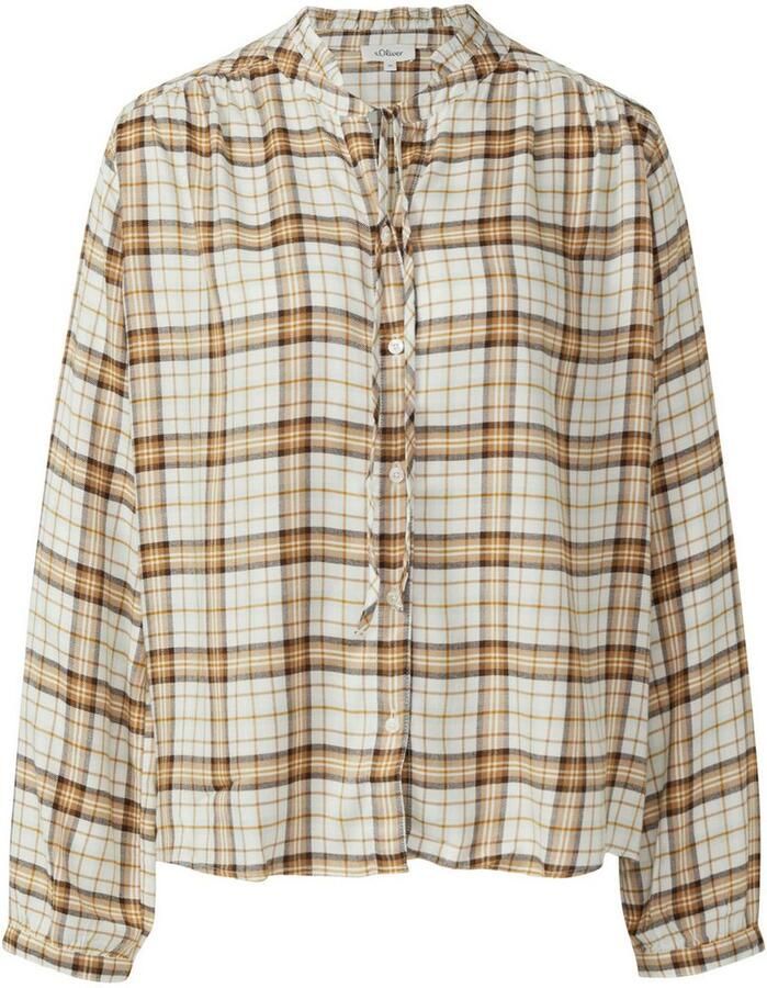 S.Oliver RED LABEL Regular fit overhemdblouse van mix van modal en viscose