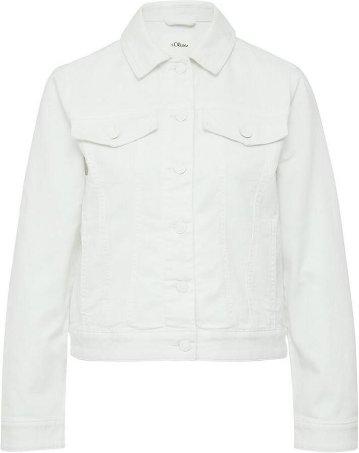 S.Oliver RED LABEL Boxy fit jeansjack van katoenmix met paspelzakken op de borst