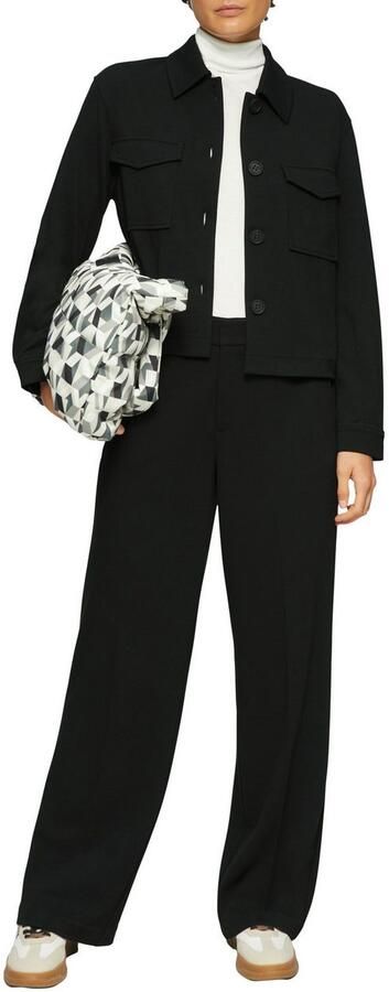 S.Oliver RED LABEL Loose fit wijde broek met viscose van piqué