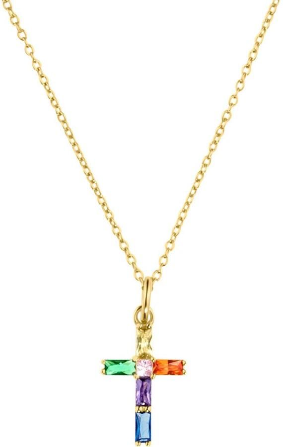 S.Oliver Ketting met hanger Halsketting kruis regenboogkleurig 2035509 - Foto 3