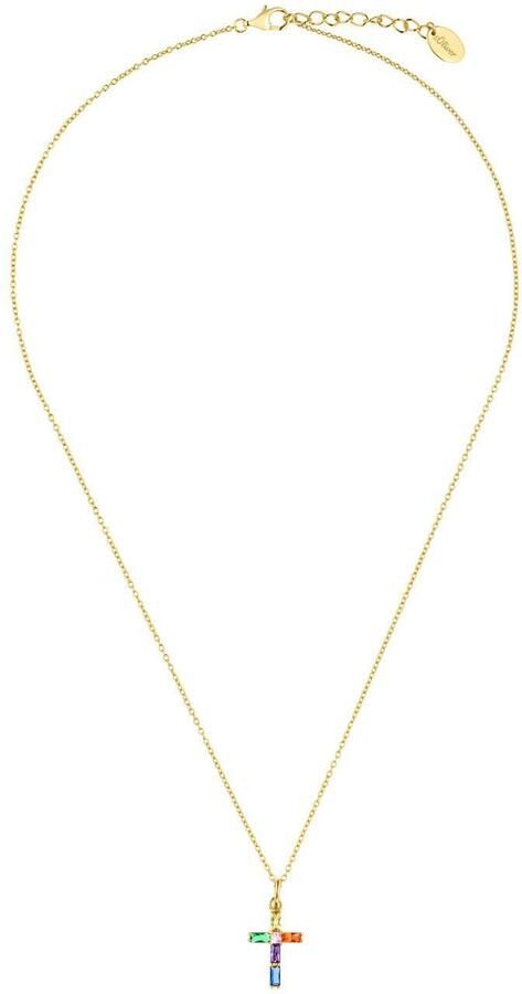 S.Oliver Ketting met hanger Halsketting kruis regenboogkleurig 2035509 - Foto 2