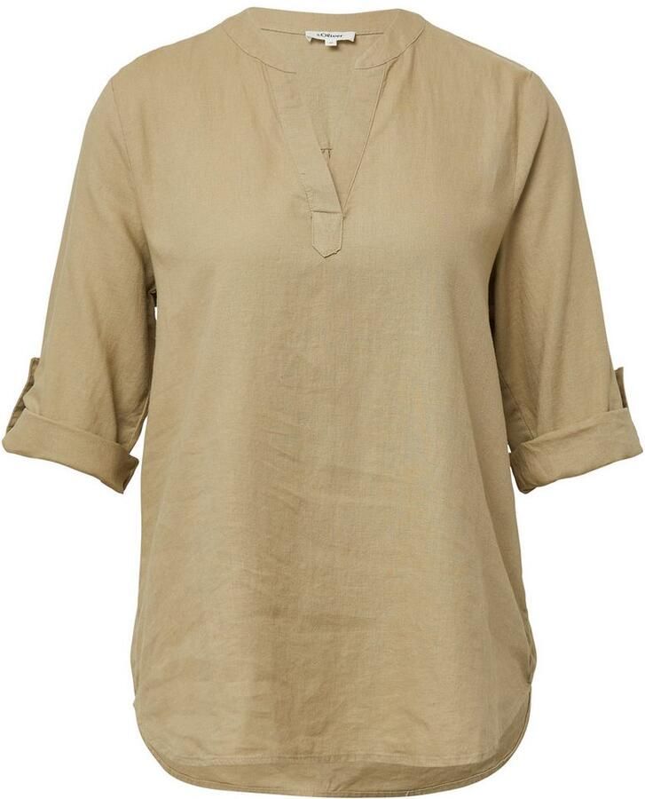 S.Oliver RED LABEL Regular fit blousetop van mix van linnen en viscose
