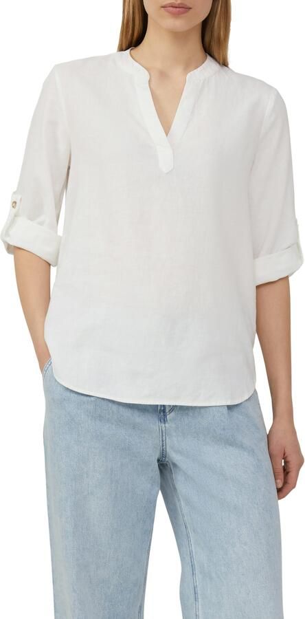 S.Oliver RED LABEL Regular fit blousetop van mix van linnen en viscose - Foto 4