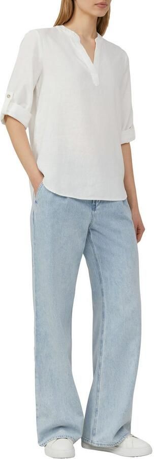 S.Oliver RED LABEL Regular fit blousetop van mix van linnen en viscose - Foto 2