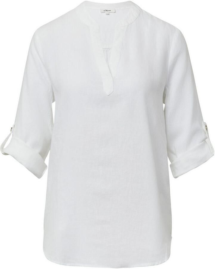 S.Oliver RED LABEL Regular fit blousetop van mix van linnen en viscose