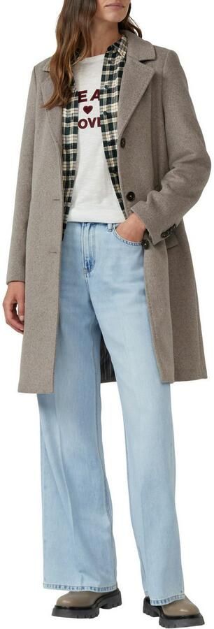 S.Oliver Lange jas met reverskraag en wol - Foto 2