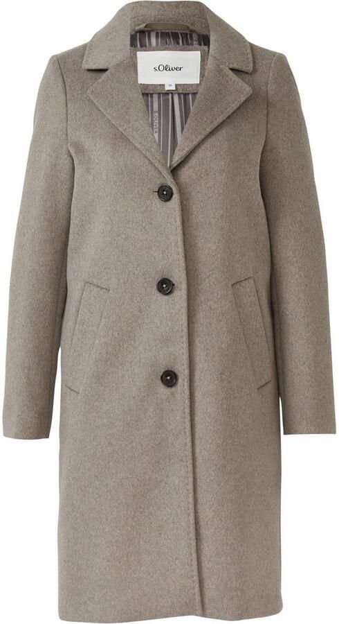 S.Oliver Lange jas met reverskraag en wol